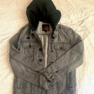 Guess Denim long Sleeve top with hoodie Size XS